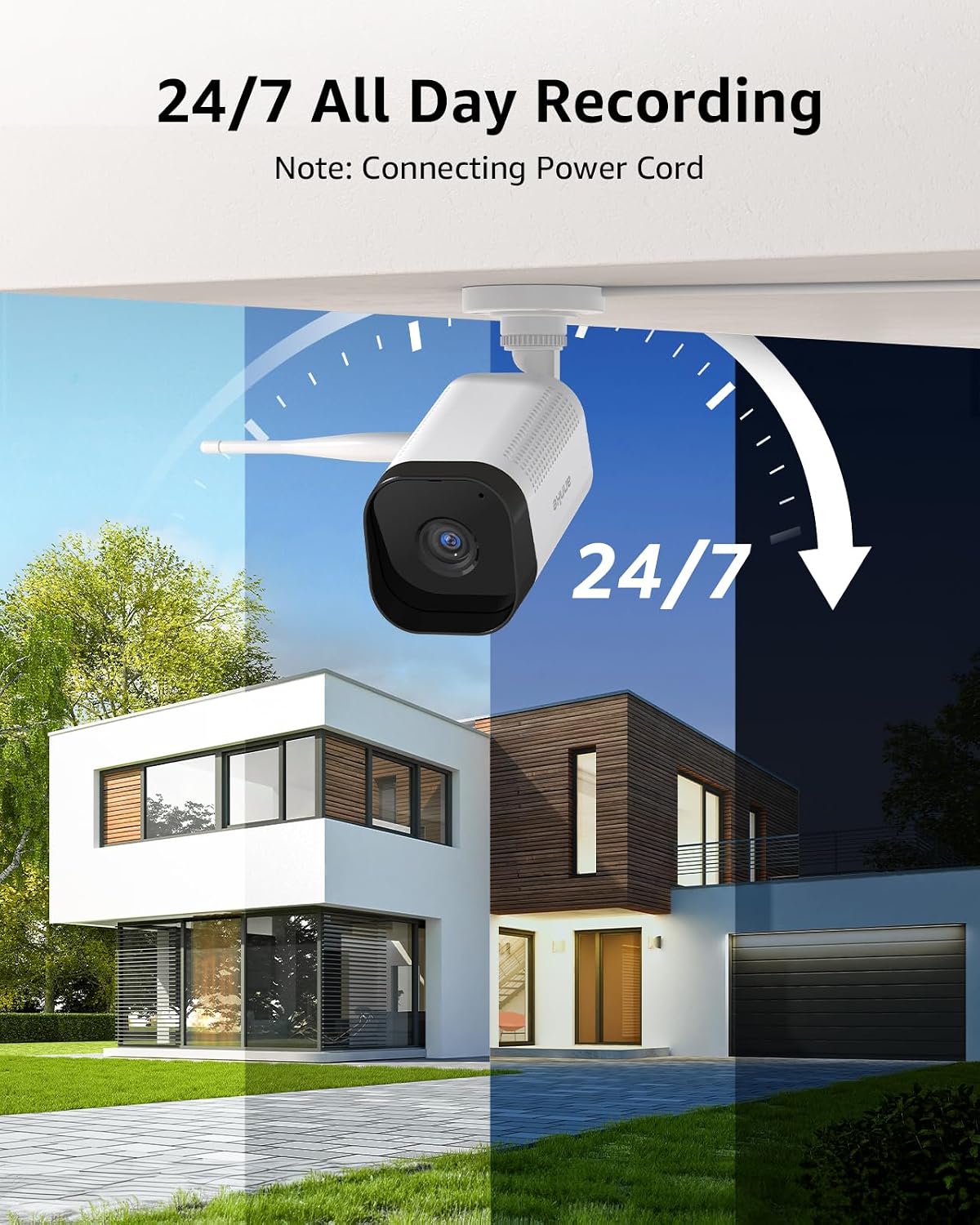ANNKE 4K 16CH Wireless Security Camera System, 8MP NVR with 4pcs 5MP Outdoor WiFi Cameras, 2TB HDD, Human Detection, Two-Way Audio, Instant Alerts,100ft Night Vision, Smart Playback, IP66