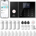 PGST WiFi Home Alarm Security System,Wireless DIY Smart Home Burglar Security Alarm System 24 Pieces Kits, Compatible with Alexa Google Home Voice Control for Villa Home Apartment