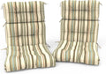 Outdoor High Back Patio Chair Cushions, Tufted Rocking Chair Cushions, Adirondack Cushions for Garden Porch Home Chairs Use, 44' x 22' x 4', 2 Pack,Stripe Onyx
