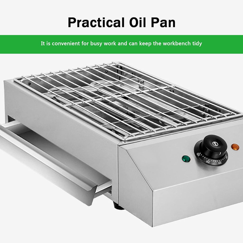 Premium Indoor Smokeless Electric Grill, 2600W Health BBQ Grill with Adjustable Temperature, Grill Surface 425x255 mm, Includes Water Filled Drip Tray to Reduce Smoke and Smell, BBQ Barbecue