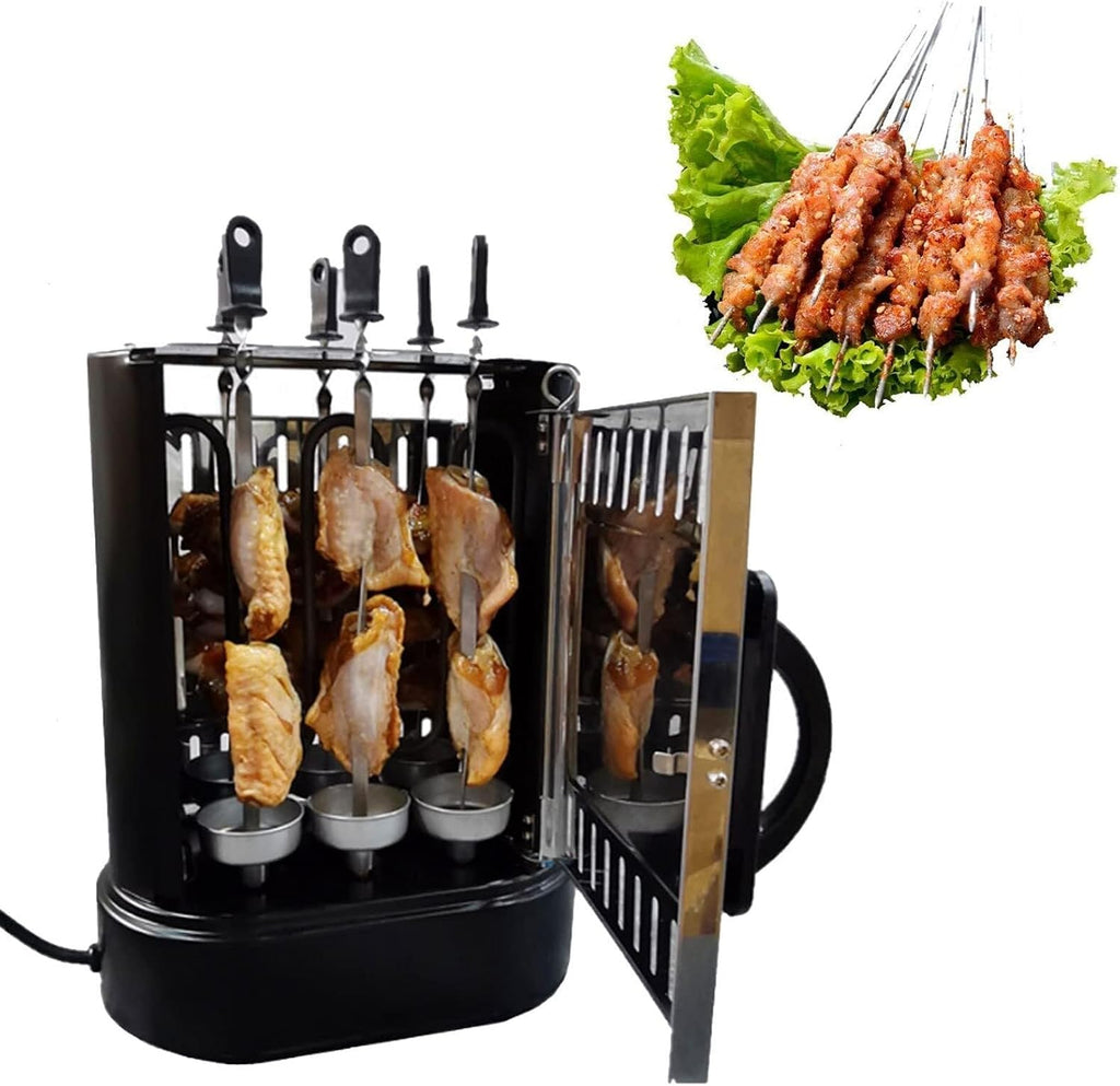 Electric Multi-Function Smokeless Vertical Rotisserie Oven, Automatic Rotating BBQ Grill for Home Use, Shawarma, Kebabs, Vegetable & Meat Roasting, Countertop Cooker