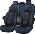 Car Seat Cover for Hyundai Santa Cruz 2022-2025,Leather Seat Cover for Car,Breathable Vehicle Cushions Cover Waterproof Protectors Seat Protector, (Full Set,Black&Blue)