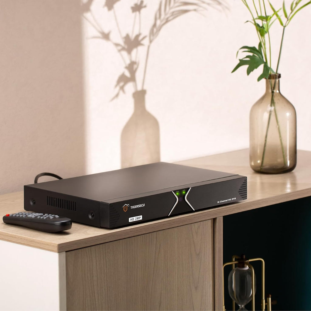 TIGERSECU Super HD 1080P 16 Channel DVR Security Recorder with 4TB Hard Drive, Hybrid 6-in-1 CCTV DVR Recorder Compatible with 2MP and 5MP TVI, AHD, CVI, Analog, RS485 PTZ and IP Cameras