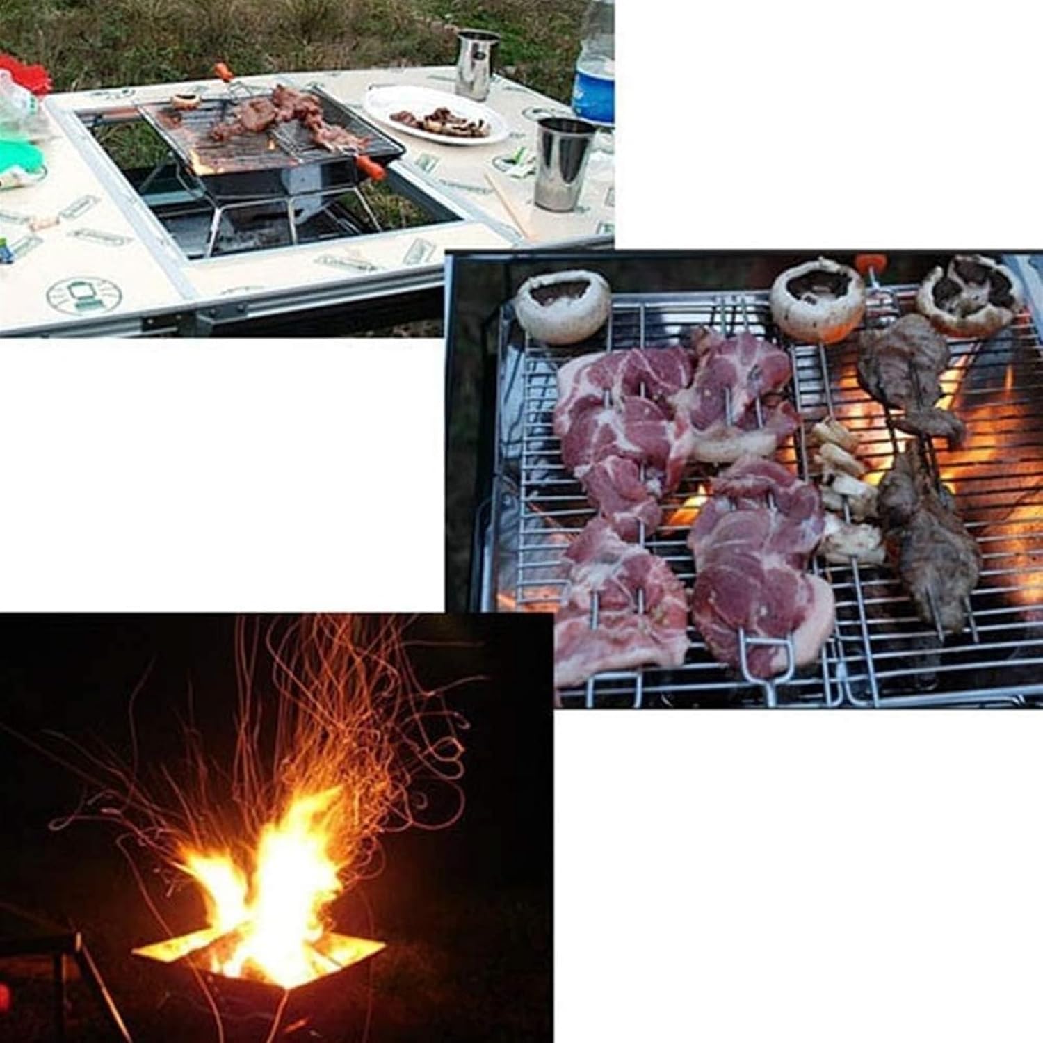 Portable Charcoal Grill Outdoor Stainless Steel Barbecue Grill Charcoal Grill Portable Foldable for Camping BBQ Grill for Outdoor