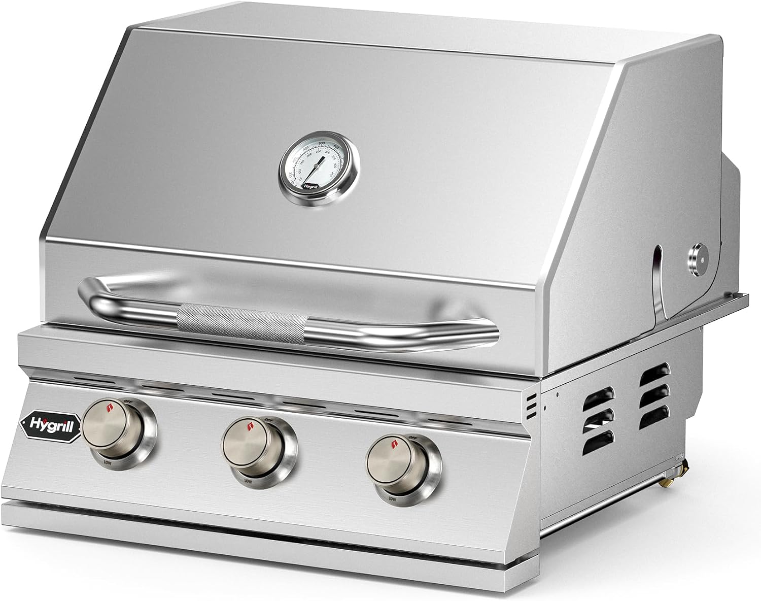 Hygrill STD Series Heavy Duty 3-Burner Built In Grill, Stainless Steel Grill Head for Outdoor Kitchen, Liquid Propane