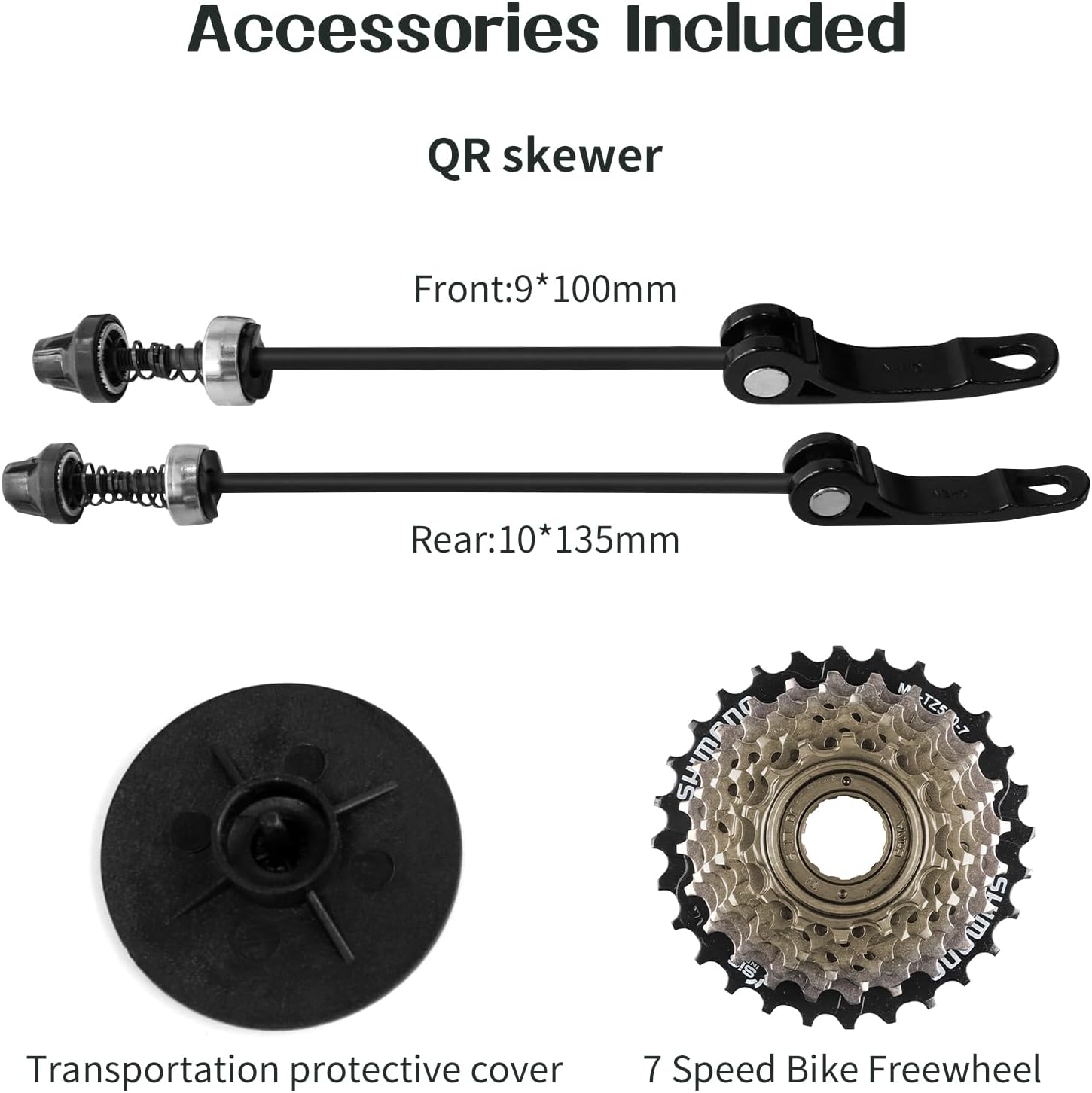26' Mountain Bike Wheelset, Quick Release MTB Bicycle Double Wall Rims MTB Wheel Set, Ultralight Aluminum Alloy 32H Bike Wheels Compatible MF-TZ500-6/7 Speed Freewheel