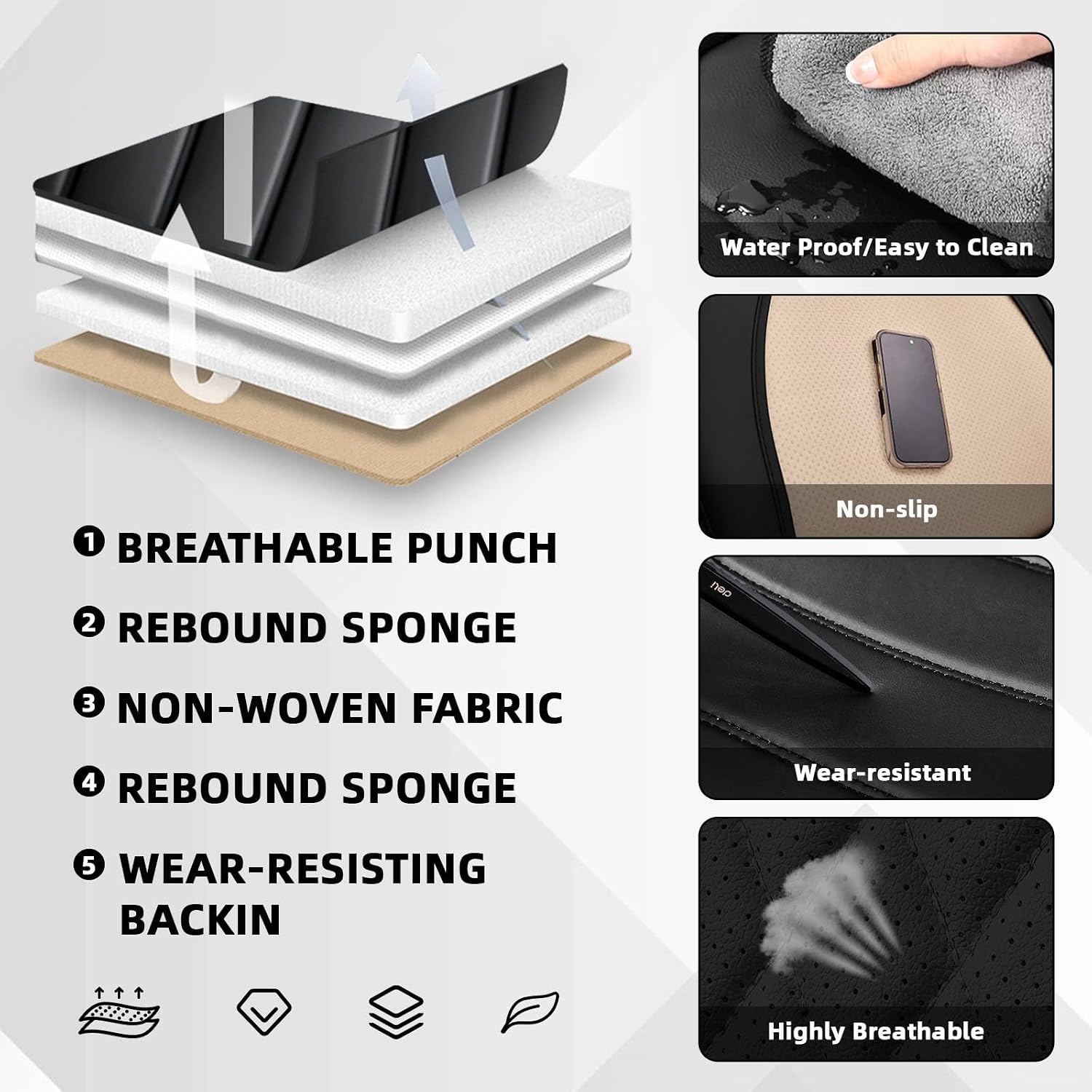 Car Seat Cover Fit for Rivian R1T 2022-2025,Compatible Airbag Non-Slip Waterproof Seat Cover,Car Seat Protector Premium Interior (Standard 2 Seats,Black Red)