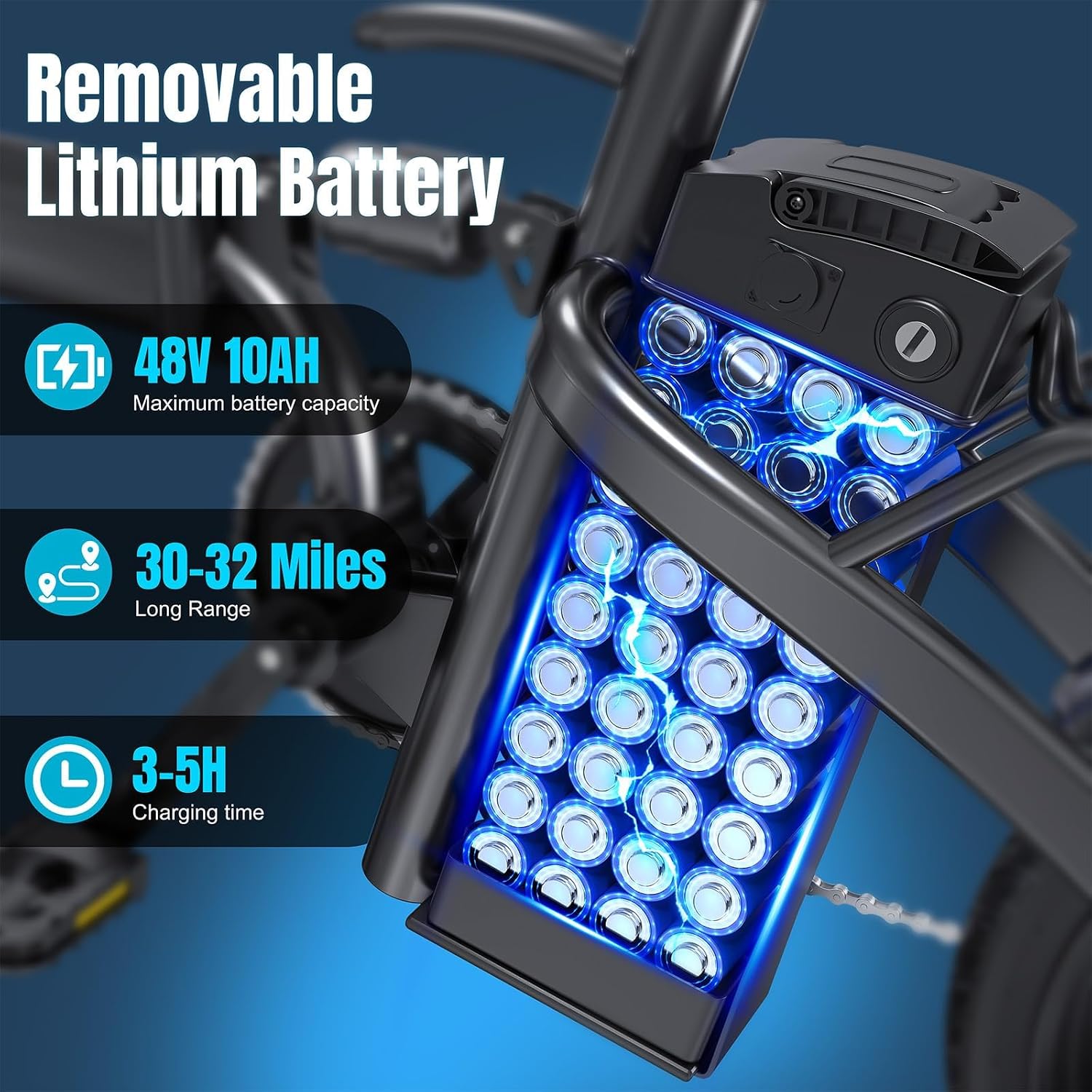 Electric Bike for Adults and Teens, 560W Motor 24MPH 14' Mini Commuter Ebike, 48V 10Ah Battery, 32 Miles Range, 3 Shock Absorbers, Foldable Electric Bicycles with UL 2849 Certification