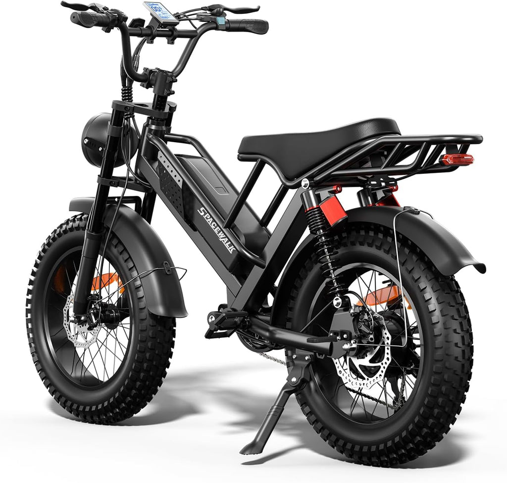 Spacewalk Electric Bike M7 for Adult,20' Fat Tires Ebike,Suitable for Riders 5'5'& Above,1500W Peak Motor,27.9mph,48V 15Ah Removable Battery,4X Suspension,50 Miles Pure Electric,70 Miles PAS