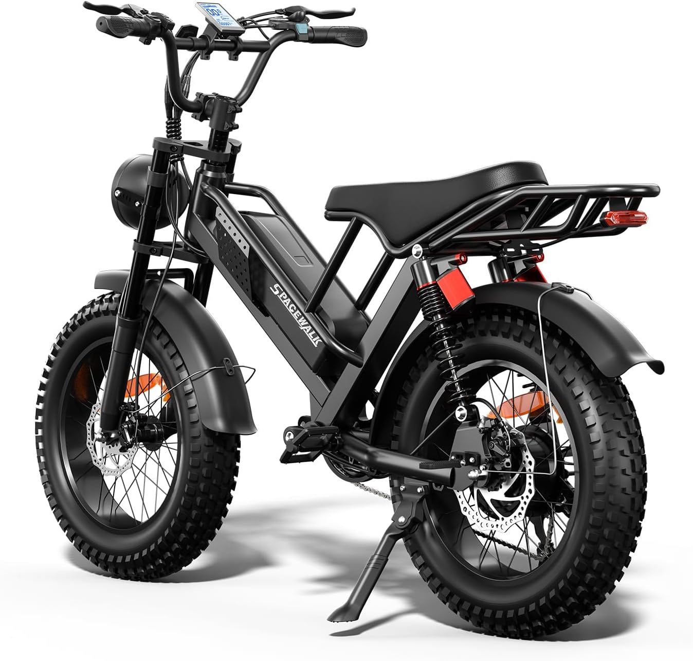 Spacewalk Electric Bike M7 for Adult,20' Fat Tires Ebike,Suitable for Riders 5'5'& Above,1500W Peak Motor,27.9mph,48V 15Ah Removable Battery,4X Suspension,50 Miles Pure Electric,70 Miles PAS