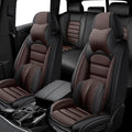 5 Seat Covers for Buick Encore GX 2020-2024 Leather Car Seat Covers Waterproof Anti-Slip Car Seat Protectors Comfort Automotive Seat Covers with Airbag（Luxury,Black+Coffee）