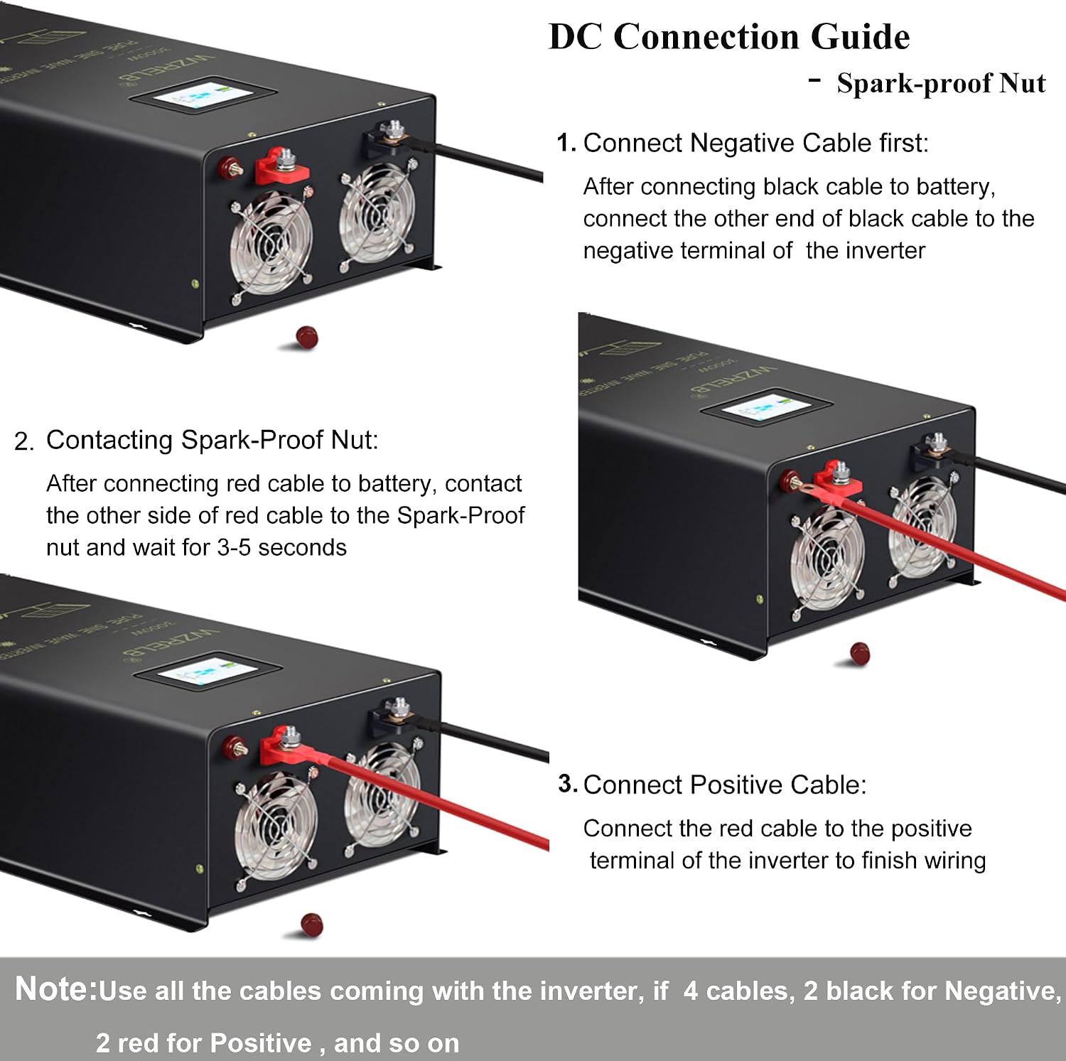 WZRELB 8000W 24V Pure Sine Wave Inverter,24 Volt DC to AC 120V 240V Split Phase Power Inverter,2*AC Hardwire Terminal,16KW Surge,High Efficiency up to 91.6% with LCD Display