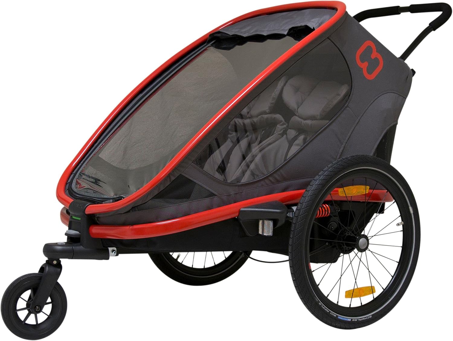 Hamax Outback Two Seat Reclining Multi-Sport Child Bike Trailer + Stroller (Jogger Wheel Sold Separately)