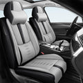 Car Seat Covers for Grand Cherokee L,for Jeep Grand Cherokee L 2021-2024,Leather Front Seat Covers,Airbag-Compatible Car Seat Protectors,Waterproof Seat Cover for Cars(Black+Gray,2PCS/With Pillows)