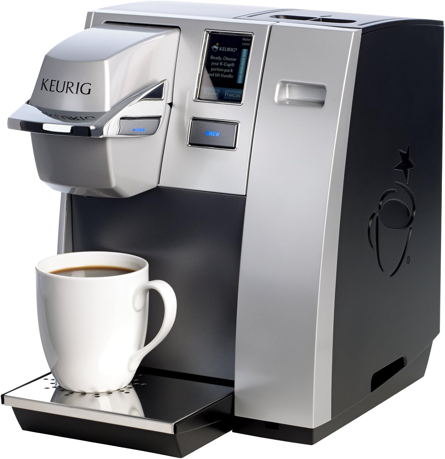 Keurig K155 Office Pro Single Cup Commercial K-Cup Pod Coffee Maker, Silver & Slim Non-Rolling Storage Drawer, Coffee Pod Storage, Holds up to 24 K-Cup Pods, Black
