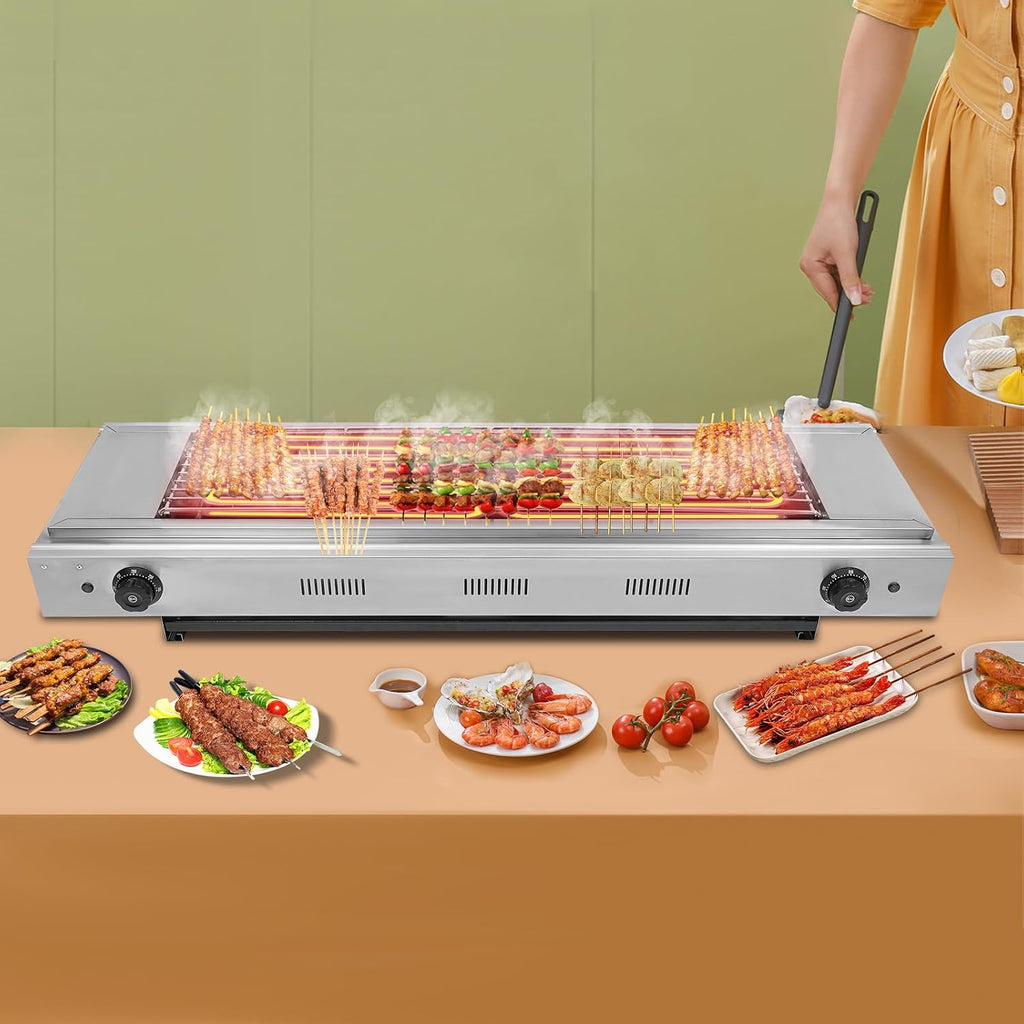 Countertop Barbecue Grill,Electric Barbecue Grill, Electric Griller with Temperature Control,50-300℃/122-572℉,3KW