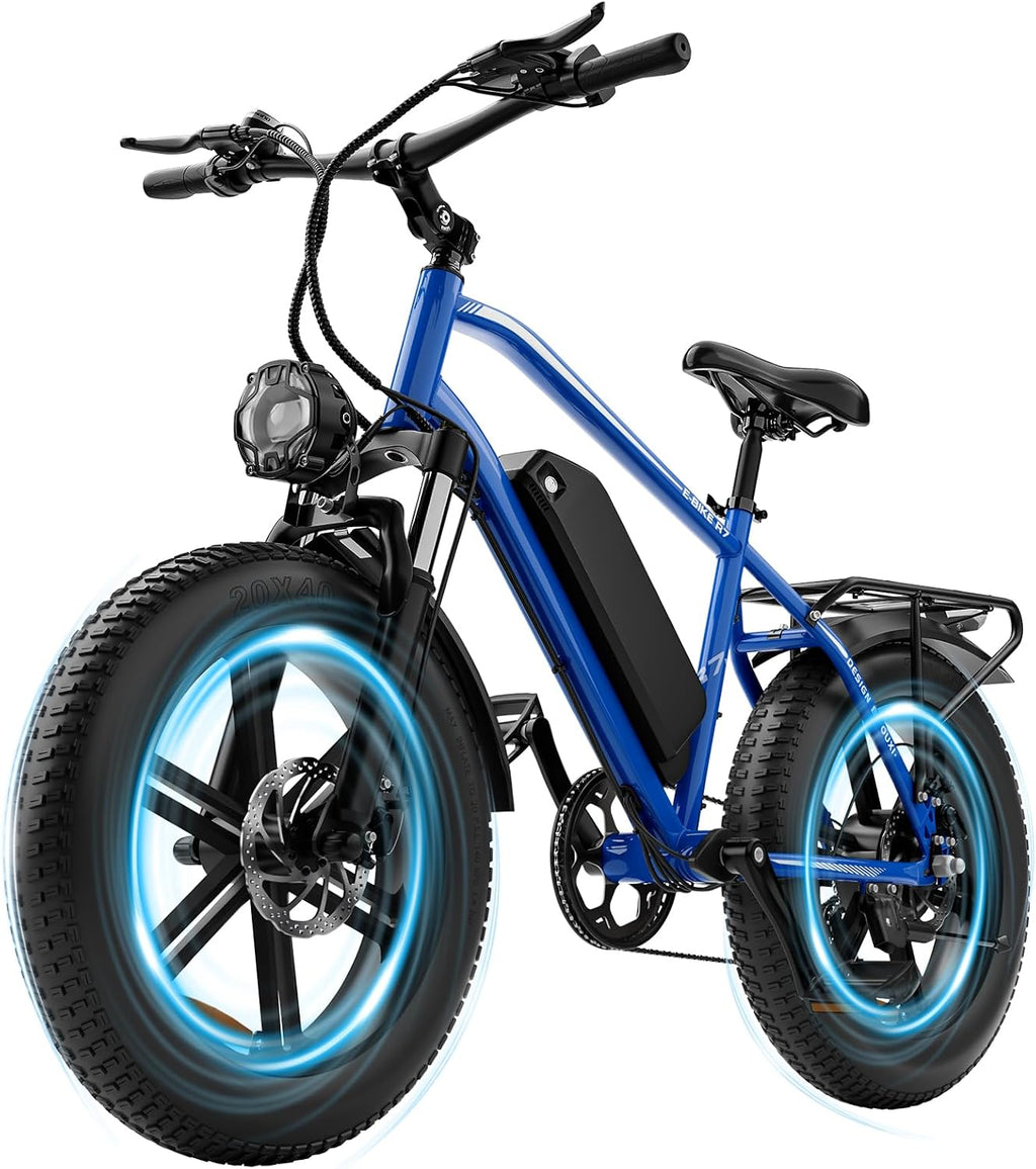 Hipatoo Electric Bike for Adults, 48V-13AH Removable Battery, 38 Miles Range Electric Bicycle with 20 Inch Fat Tire E-Bike for Commuting Ebike