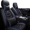 Car Seat Covers Fit for Chevy Suburban 2000-2025, Leather Seat Covers for Car, Waterproof Non-Slip Durable Car Seat Protector(2 Seats with Pillow,Black Blue)