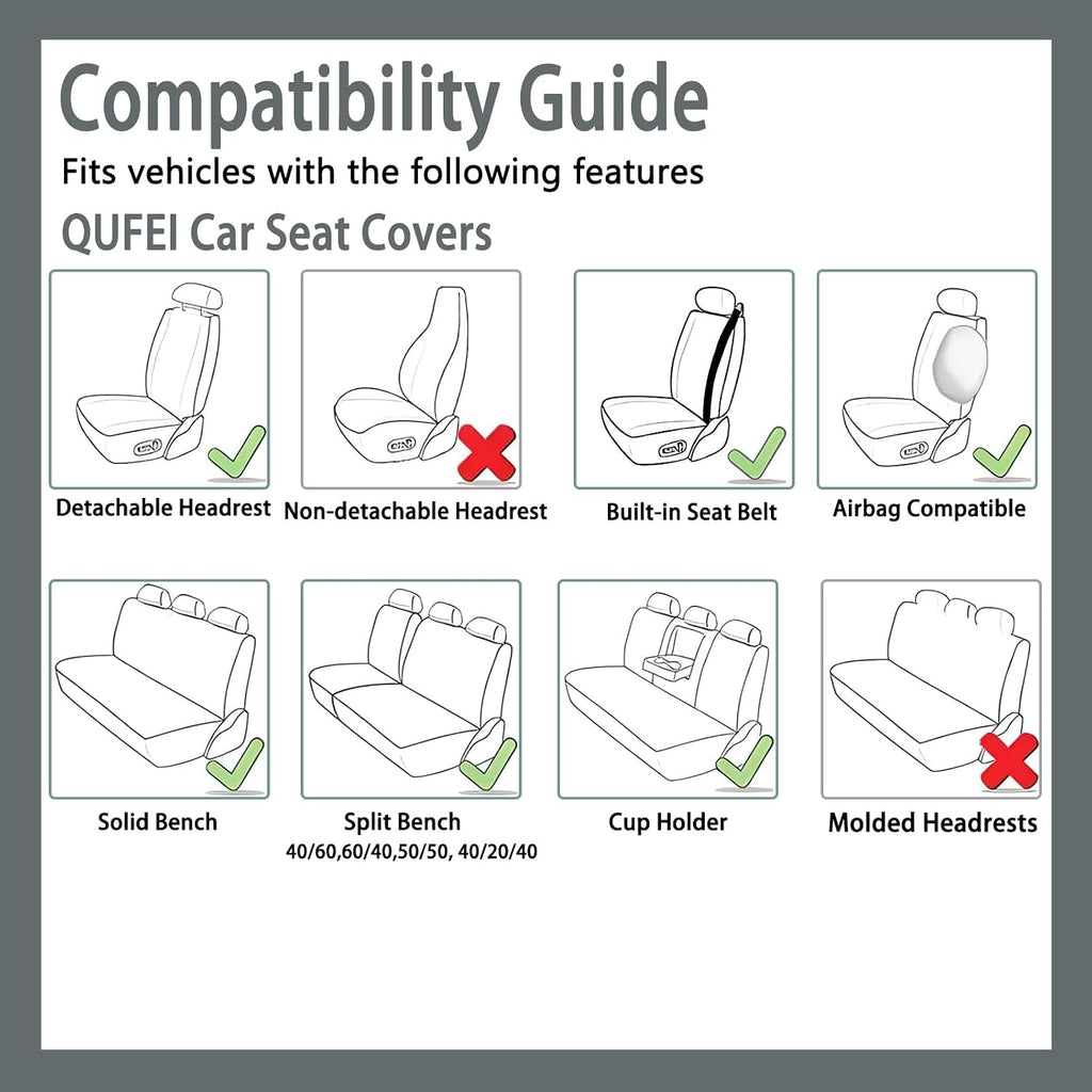 Car Seat Covers for Grand Cherokee L,for Jeep Grand Cherokee L 2021-2024,Leather Full Set Seat Covers,Airbag-Compatible Car Seat Protectors,Waterproof Seat Cover for Cars(Black+Gray,5PCS Only)