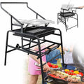 360° Rotating Charcoal Grill,Camping Rotating Smoker Grill BBQ,Liftable Charcoal Basin Stainless Steel Rotisserie Grills for Camping Garden Commercial