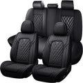 Car Seat Covers for Mazda 6 2003-2021, Waterproof Nappa Leather Full Set Seat Cover, Anti-Slip and Comfortable Automotive Seat Protector&Accessories(Black)