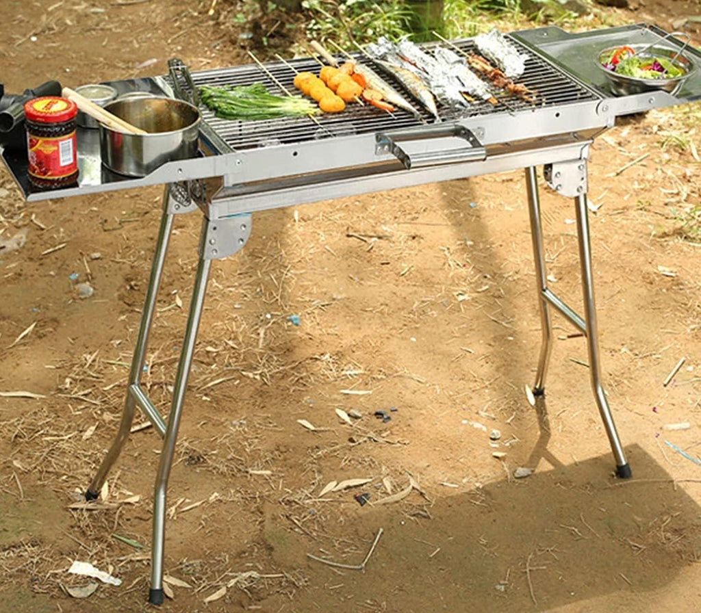 Portable Charcoal Grill Folding Charcoal Grill Portable Charcoal Grill Stainless Steel for Outdoor Camping Travel Park Beach BBQ Grill for Outdoor