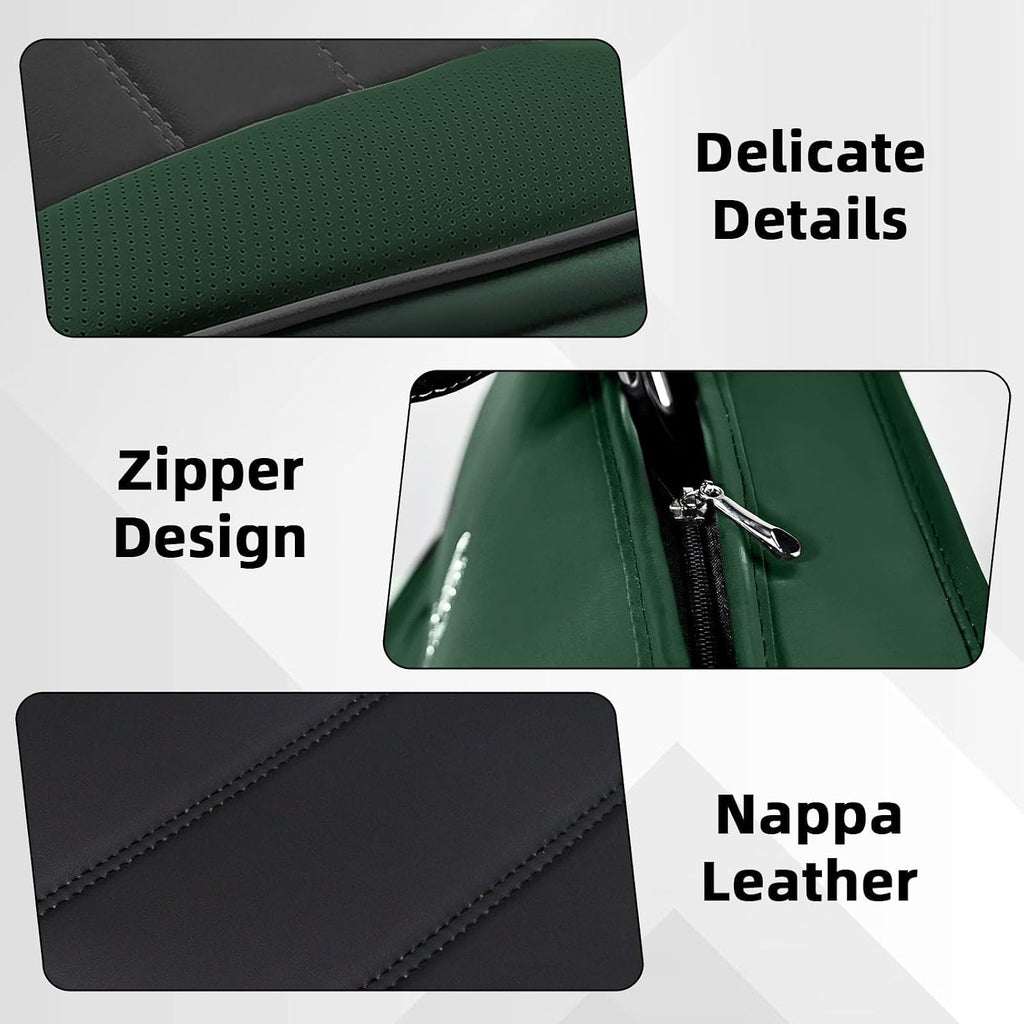 Car Seat Cover Fit for Rivian R1T 2022-2025,Compatible Airbag Non-Slip Waterproof Seat Cover,Car Seat Protector Premium Interior (Standard 2 Seats,Black Green)