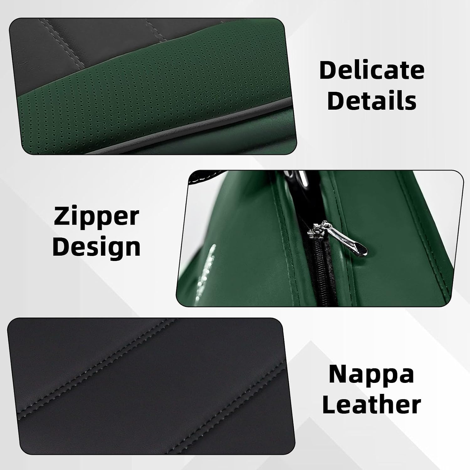Car Seat Cover Fit for Volkswagen New Beetle 2000-2010,Compatible Airbag Non-Slip Waterproof Seat Cover,Car Seat Protector Premium Interior (Standard 2 Seats,Black Green)