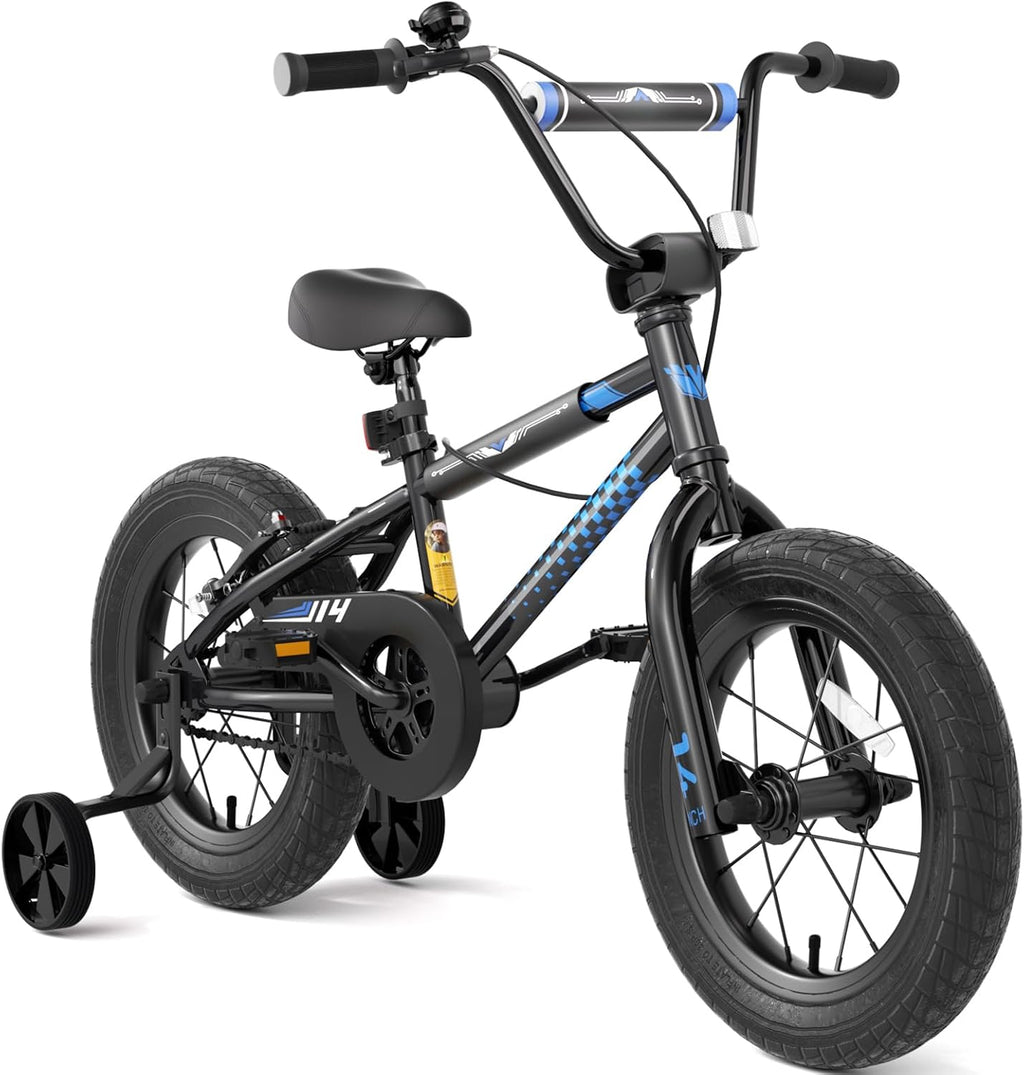Glaf 12 14 16 Inch Kids Bike with Training Wheels for Boys and Girls Ages 3+ Years Old Bike Bicycle with Water Bottle Holder,Bell, Lightweight