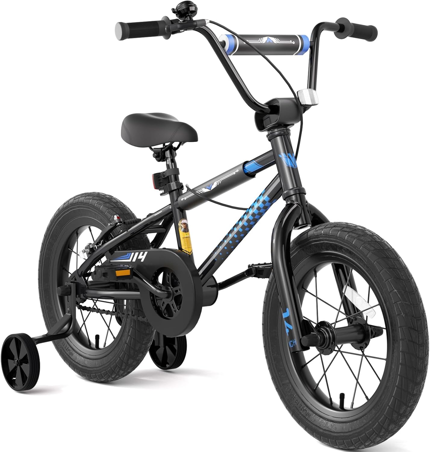 Glaf 12 14 16 Inch Kids Bike with Training Wheels for Boys and Girls Ages 3+ Years Old Bike Bicycle with Water Bottle Holder,Bell, Lightweight