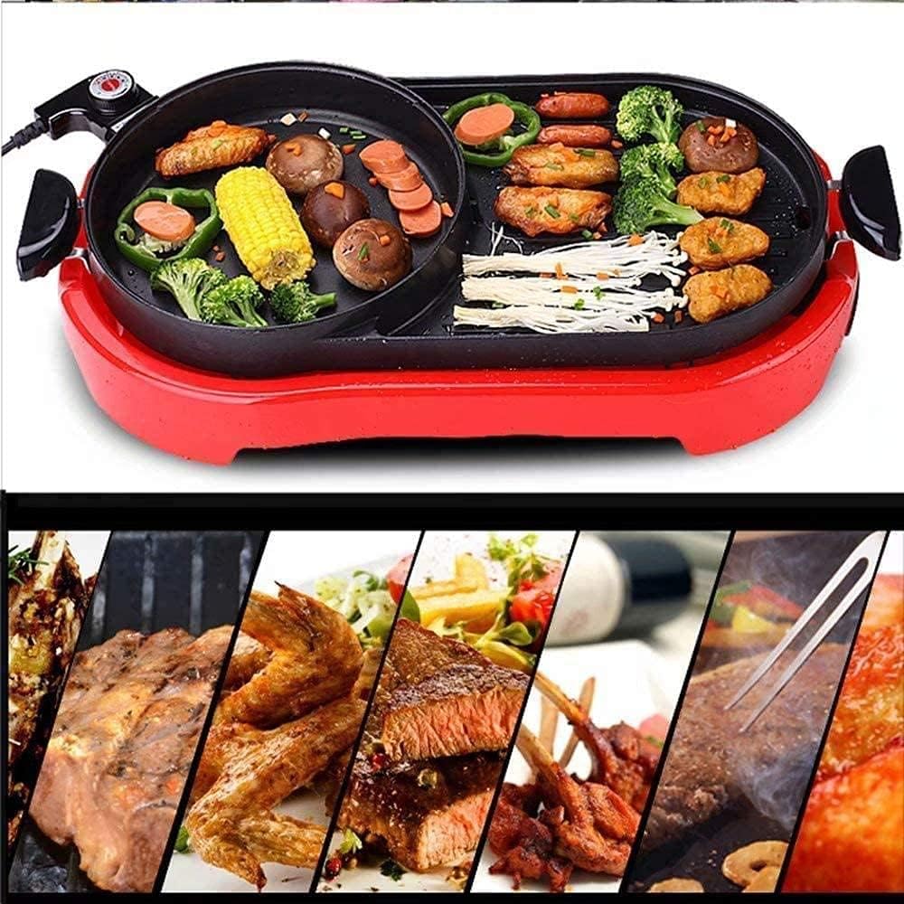 Pan Electric Barbecue/Hot Pot Hot Pot/Korean style smoke-free household oil leakage anti-slip fried fried hot pot multi-function one barbecue machine 2100W