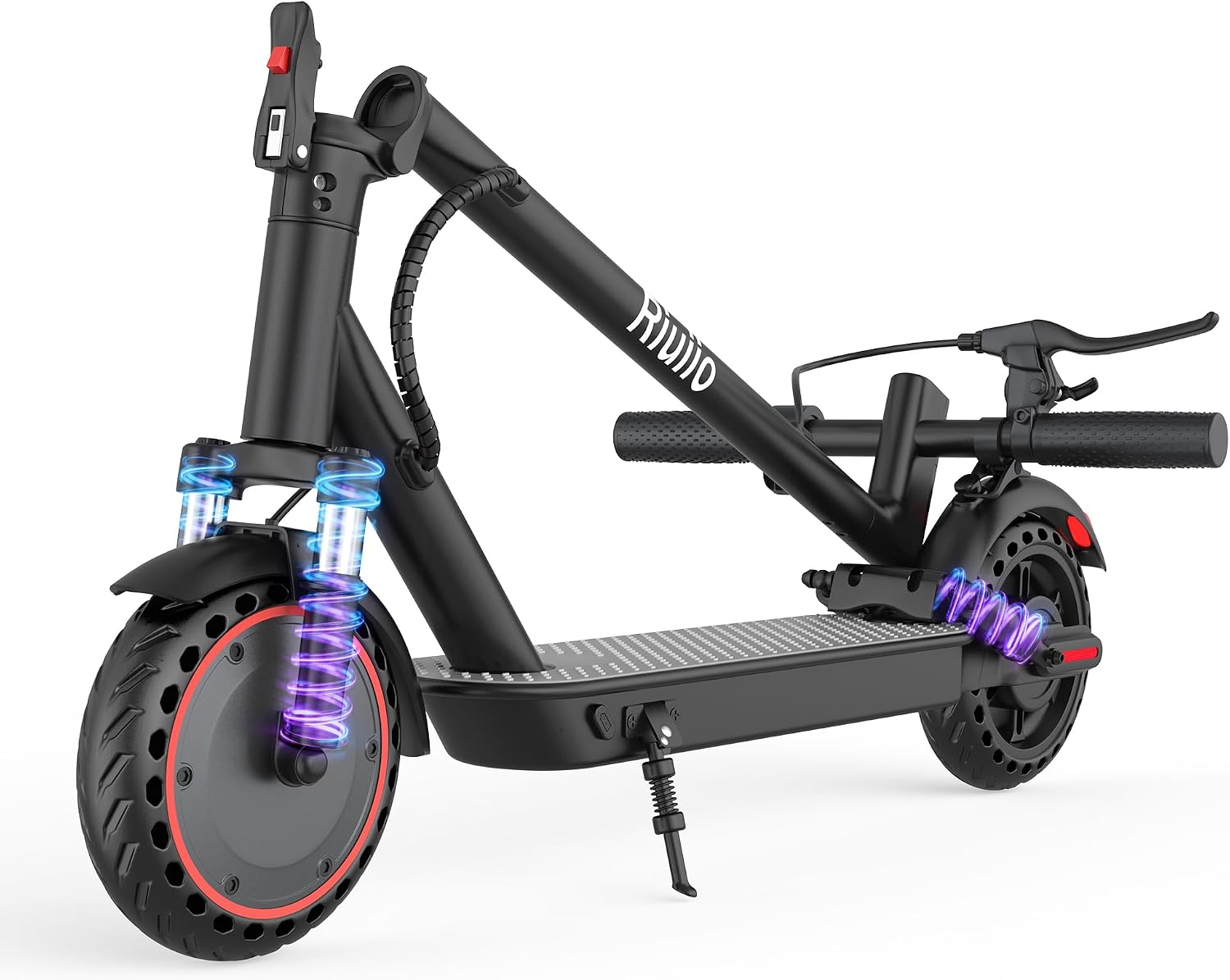 Electric Scooter, 350W/ 500W Motor, 19 MPH to 22MPH, 21 to 40 Miles Range, Dual Suspension, Dual Braking, App Control, Foldable Commuter E Scooter for Adults and Teens