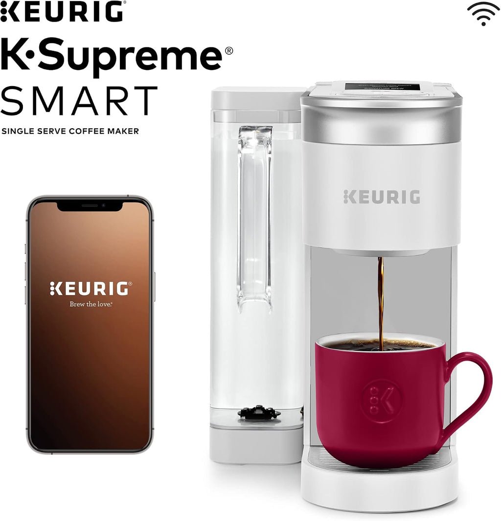Keurig K-Supreme SMART Single Serve Coffee Maker With WiFi Compatibility, 4 Brew Sizes & 3-Month Brewer Maintenance Kit Includes Descaling Solution, Water Filter Cartridges & Rinse Pods, 7 Count
