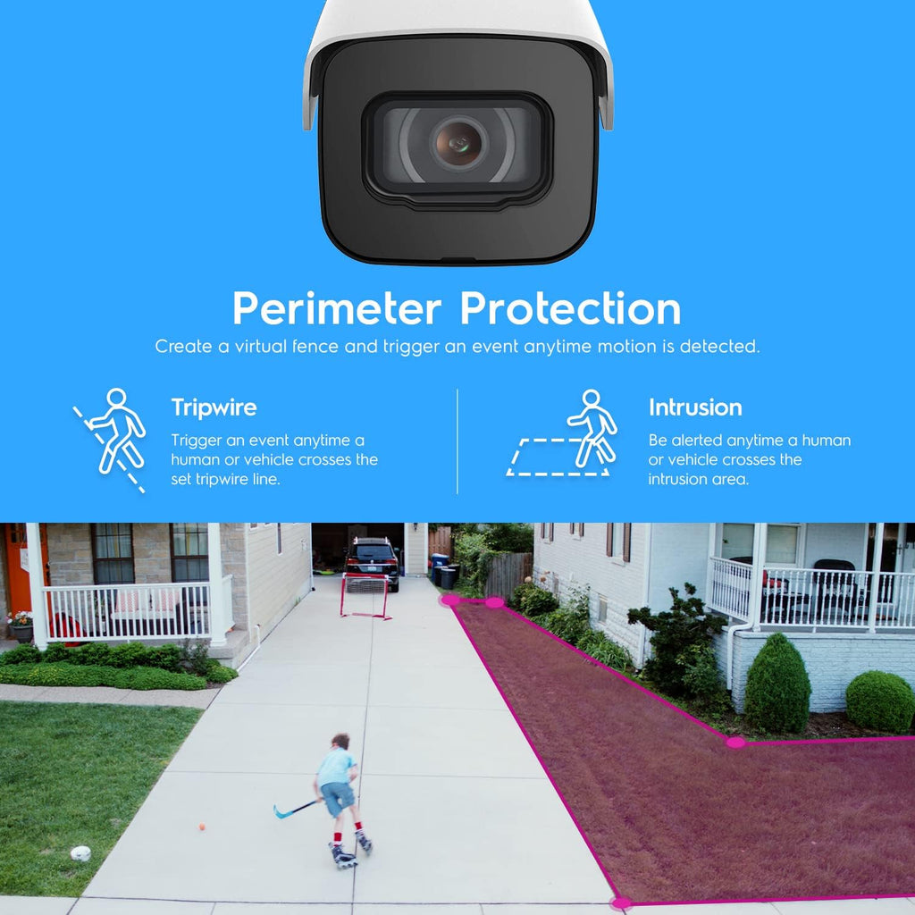 Amcrest 4K Security Camera System w/ 4K (8MP) 8CH PoE NVR, (4) x 8-Megapixel IP67 Weatherproof Metal Bullet POE IP Cameras, Pre-Installed 2TB Hard Drive, NV4108E-IP8M-2496EW4-2TB (White)