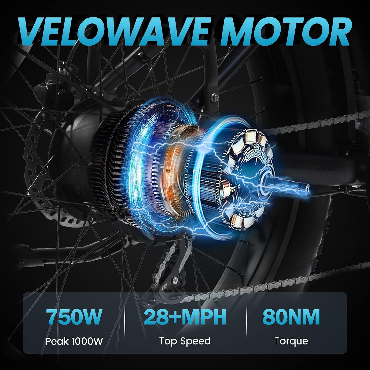 VELOWAVE Electric Bike for Adults Peak 1200W BAFANG Motor 28MPH Mountain Ebike 48V 15AH Removable LG Cells Battery 26'' Fat Tire E Bike Shimano 7-Speed