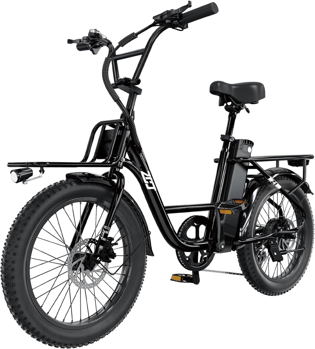 1000W Electric Bike for Adults, Fat Tire Ebikes 20' x 3.0 Electric Bicycle, 50-Mile Long Range, 48V Removable Battery Shock Absorber, 7-Speed Dual Disc Brakes Full Suspension Suitable for Commuting