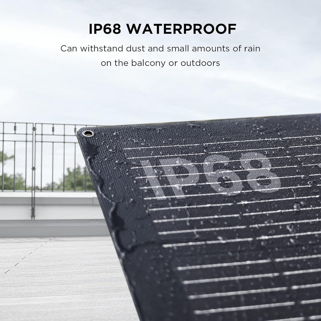 EF ECOFLOW 100W Flexible Solar Panel with High Efficiency Solar Modules, IP68 Waterproofing, Ideal for Off-Grid Solar Panel Kits, PV Charging, Power Kits & Ecosystem
