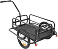 Kojem Foldable Bike Cargo Trailer, Heavy-Duty Storage Bicycle Trailer 110LBS Load Capacity, 16IN Wheel Bike Wagon Cart, with Universal Hitch and Foldable Frame, Fit for Pet, Shopping, Park Picnics