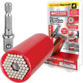 Red Dog Socket w/Drill Adapter, Fits Most Nuts & Bolts, Use with Socket Wrenches & Power Drills, Steel Rods Form Any Shape, Standard or Metric, 2 In. (Pack of 8)