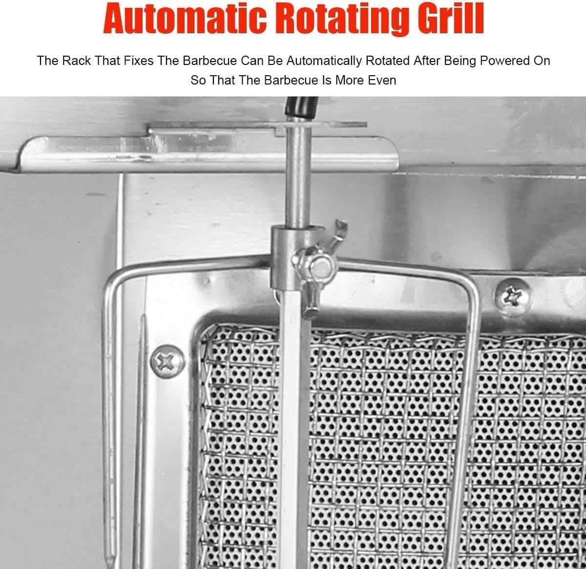 Electric Vertical Broiler Doner, Gas Doner Kebab Gyro Grill Machine, Automatic Spinning Smokeless Barbecue Grill for Restaurant Home Kitchen 50-300℃ Adjustable,Silver-M