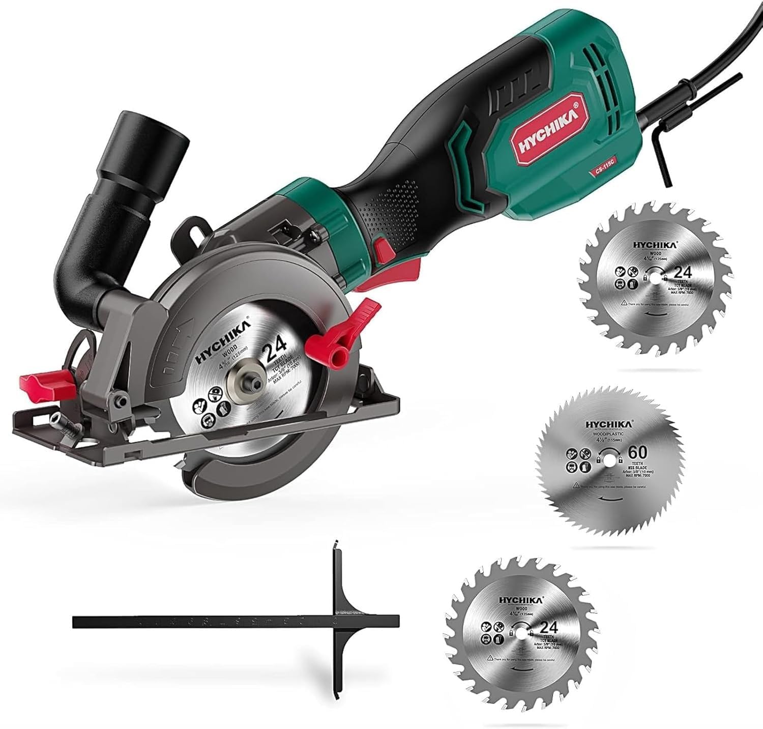 2 Sets of 6.2A Mini Circular Saw with 3 Blades (4-1/2'), Compact Hand Saw Max 1-7/8' Cutting Depth, 3500RPM, Rubber Handle & 10ft Cord for Wood, Metal, Plastic, Tile,2-Power Tool Set Combo Kit