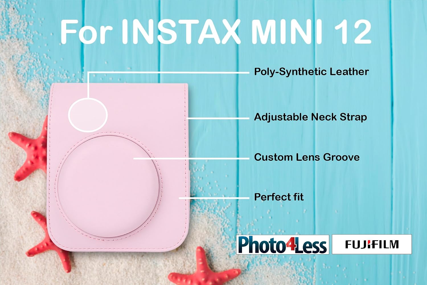 Fujifilm INSTAX Mini 12 Instant Film Camera (Blossom Pink) + Fuji Single Pack - 10 Prints Protective Case Pink Photo Album Travel Stickers Bundle!