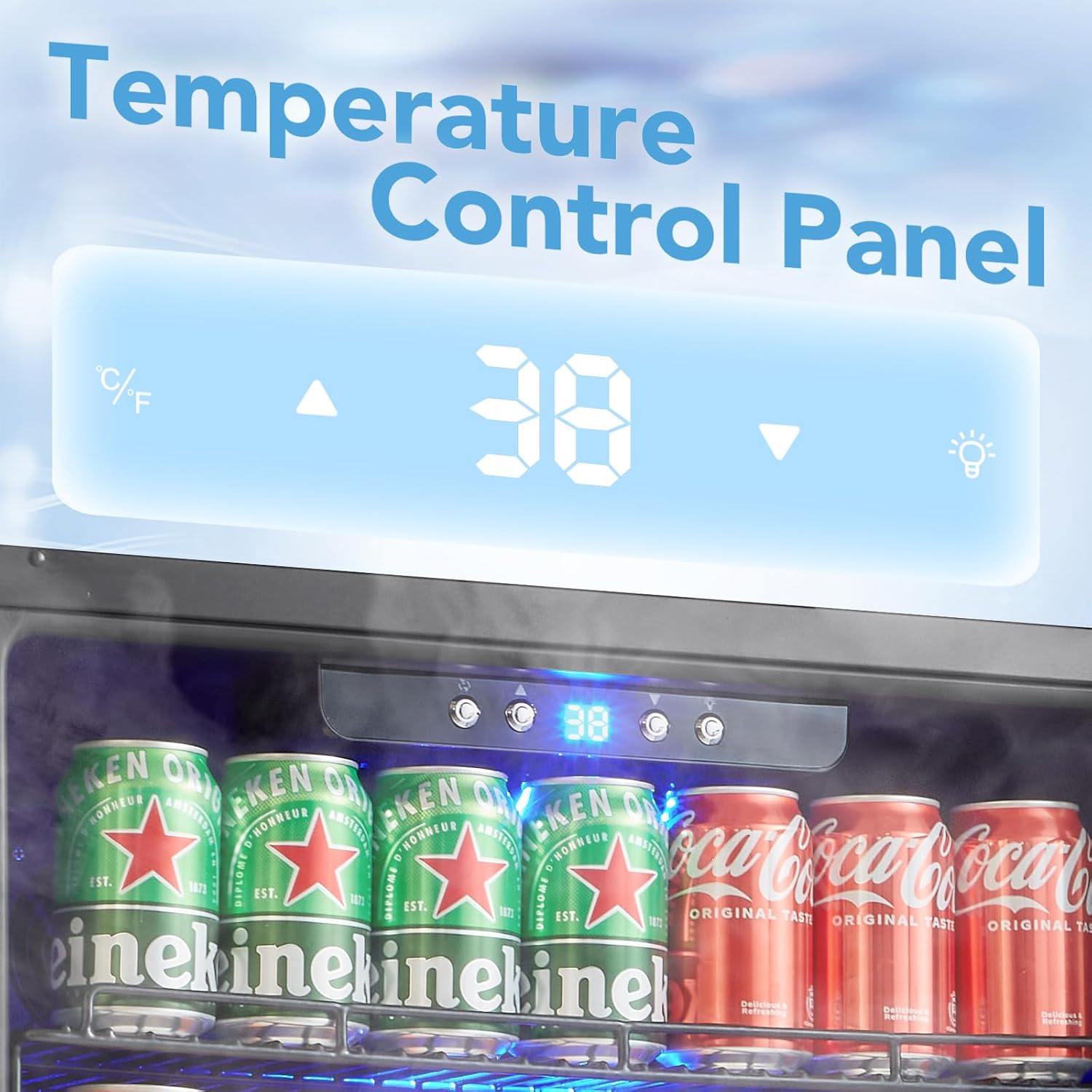 24 inch Beverage Cooler Refrigerator, 170 Cans Freestanding/Built in Dual Zone Beverage Fridge Glass Door for Home Kitchen