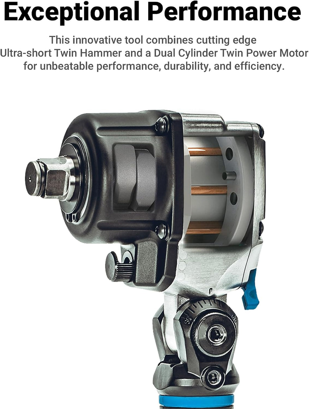 Capri Tools 3/4 in. Flex-Head Air Angle Impact Wrench, 738 ft. lbs.