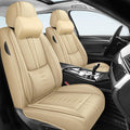 Car Seat Covers for GX 460,for Lexus GX 460 2010-2023,Leather Front Seat Covers,Airbag-Compatible Car Seat Protectors,Waterproof Seat Cover for Cars(Beige,2PCS/with Pillows)