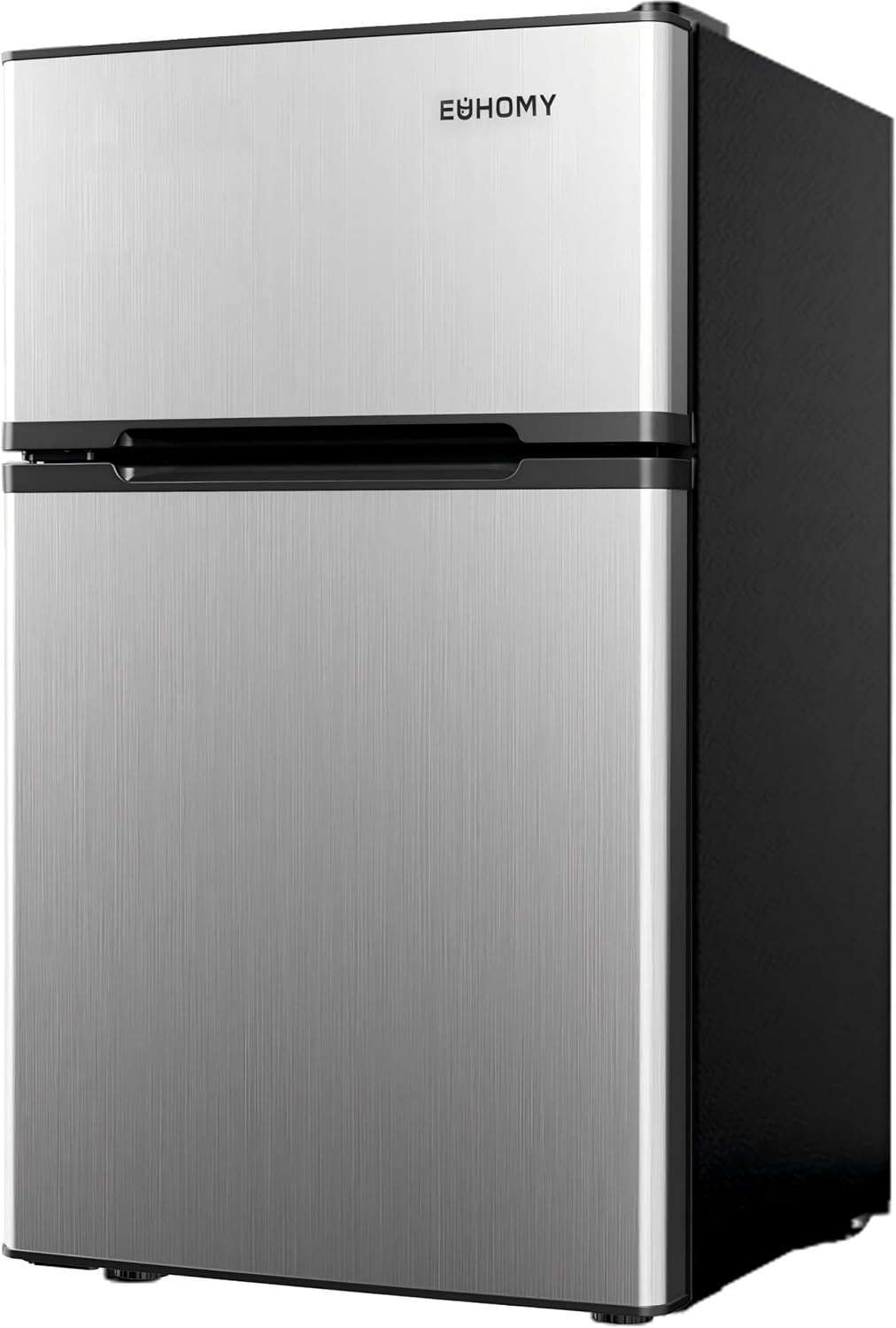 EUHOMY Mini Fridge with Freezer, 3.2 Cu.Ft Compact Refrigerator with freezer, 2 Door Mini Fridge with freezer For Dorm/Bedroom/Office/Apartment- Food Storage or Drink Beer(New Silver)