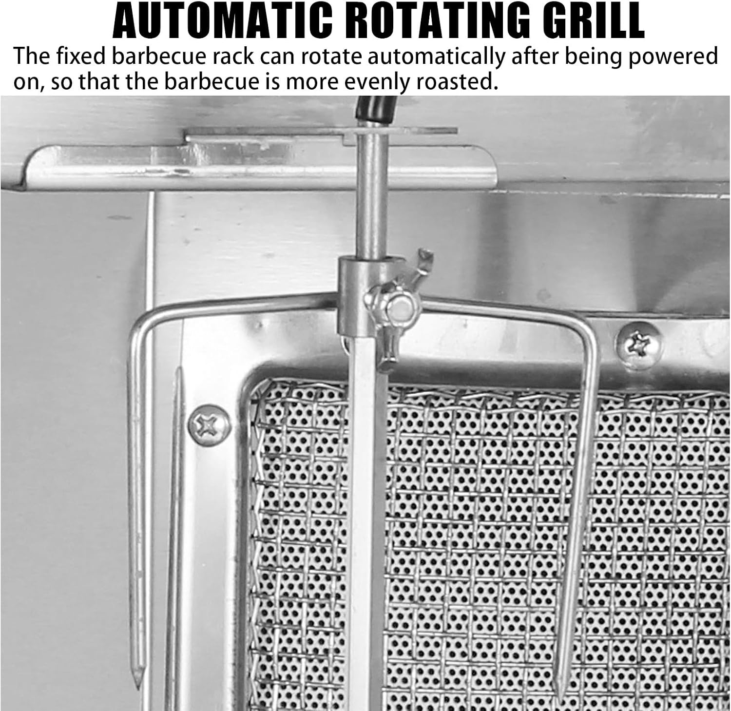 Gas Barbecue Grill, Stainless Steel Gas Kebab Grill Machine,Adjustable Temperature,360° Rotating Heating,Removable for Cleaning,for Restaurant Home Kitchen,Black-L