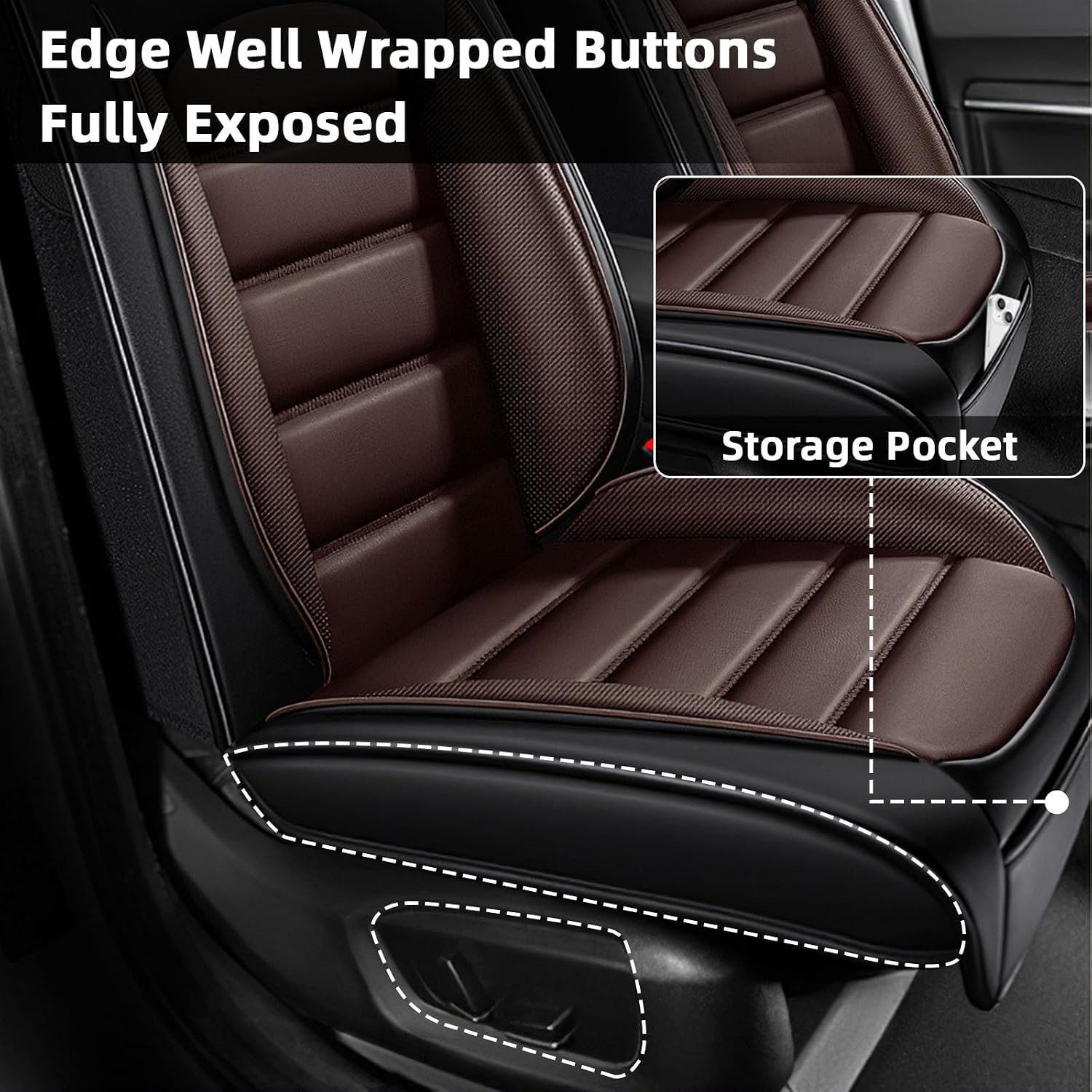 Car Seat Cover Fit for Rivian R1T 2022-2025,Compatible Airbag Non-Slip Waterproof Seat Cover,Car Seat Protector Premium Interior (Standard 2 Seats,Black Coffee)