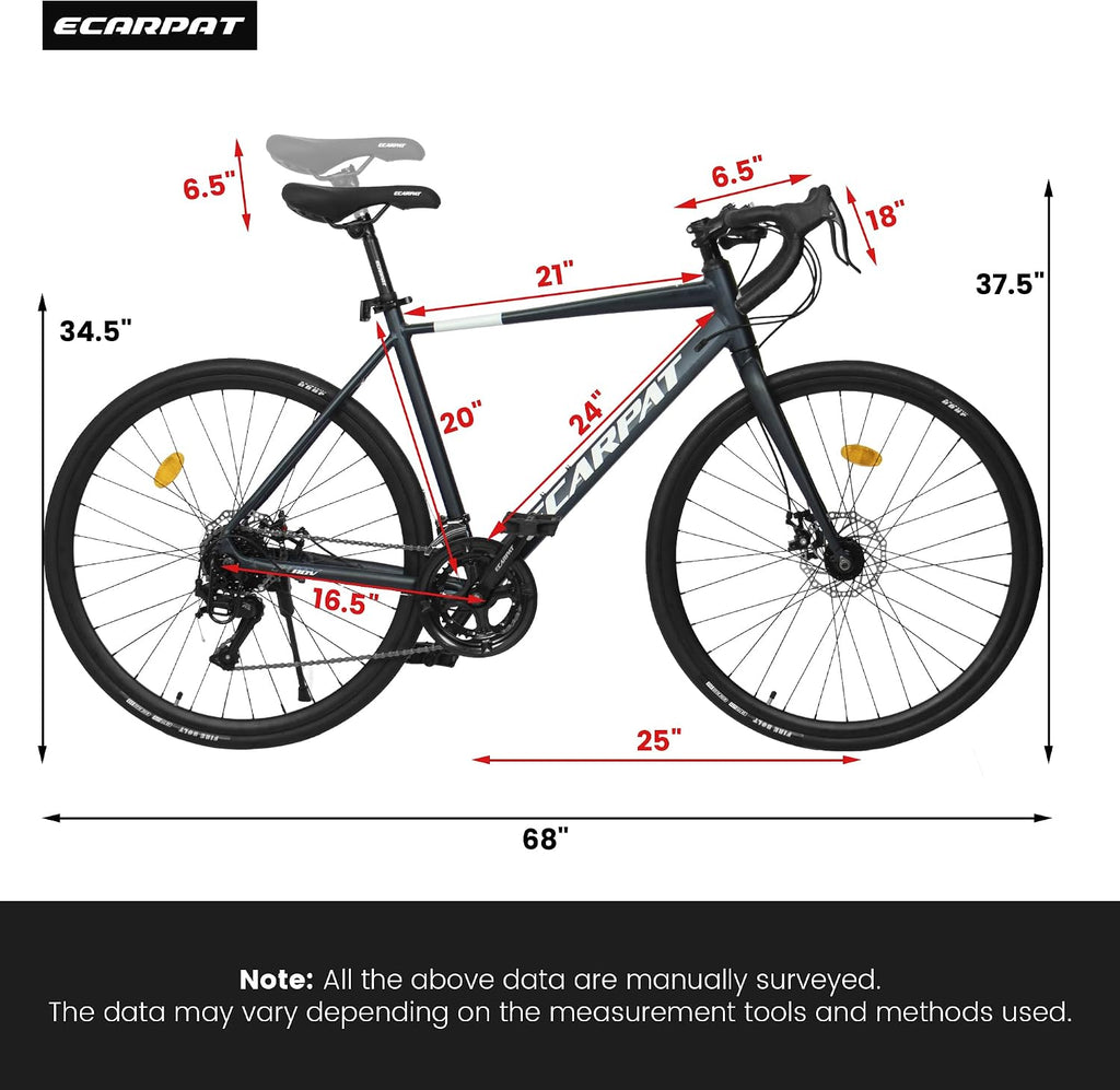 Road Bike, 700C Wheel City Commuter Bicycle, 16 Speed Drop Bar, Fast Acceleration, Racing Bike with Disc Brakes, with Light Weight Aluminum Alloy Frame, Sport Bike, Urban Adult Bicycle
