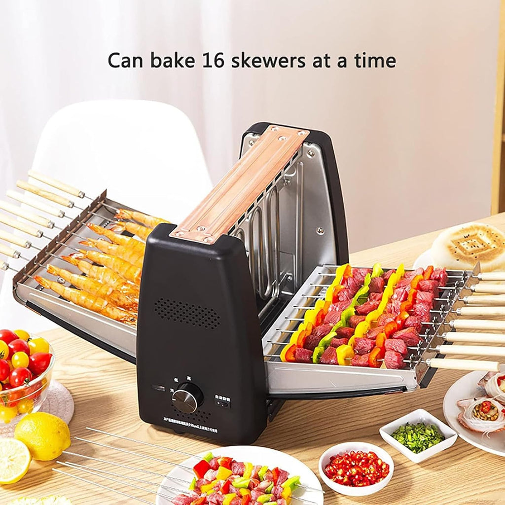 Electric Rotation Barbecue Grill, 1200W 360° Automatic Rotation Kebab Machine, 16 Skewers Smokeless Electric BBQ Grill, Cooks Kebabs, Skewers and Roasts, for Party And Cookout Home